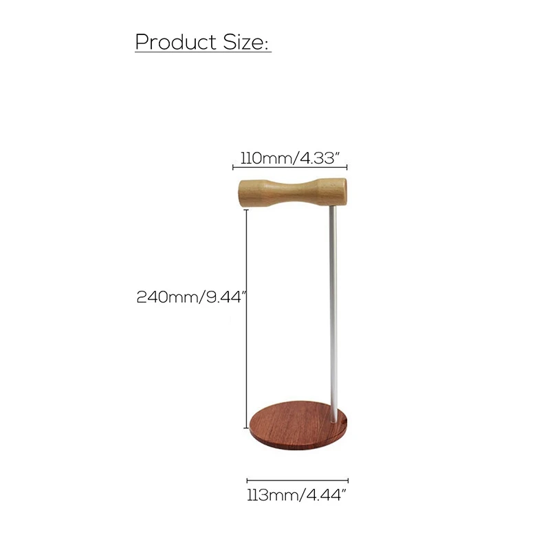 IG Headphone Stand Holder Hanger Wooden Mount Bracket Detachable Headset Desk Display Stand Headphone Shelf Rack Black