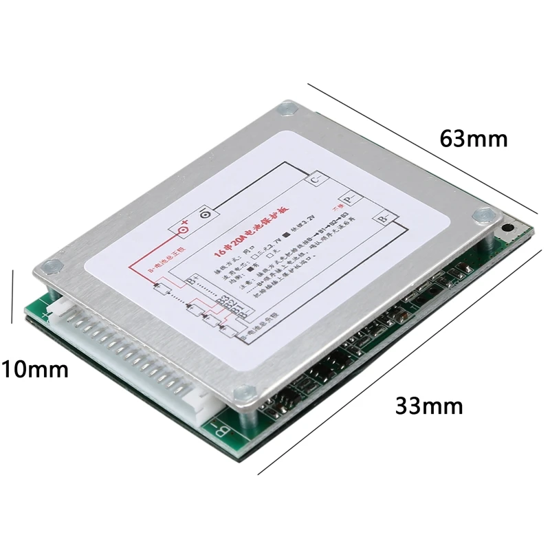 16S 48V 20A 18650 LiFePo4 плата защиты батареи BMS PCB с балансом для электровелосипеда EScooter