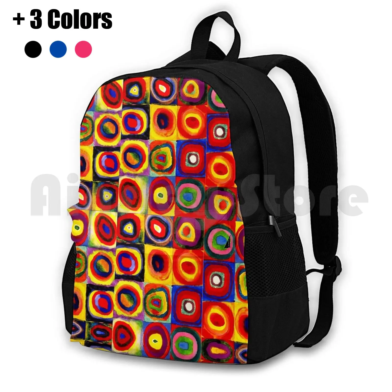 Kandinsky-mochila de senderismo al aire libre con círculos cuadrados modernos, colorida, bolsa deportiva de escalada, Doodlefly, Arte - AliExpress y bolsas