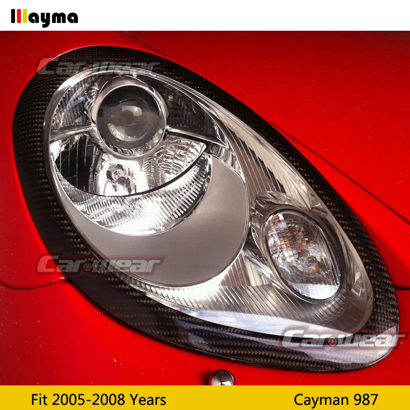 Carbon Fiber Headlight Covers For Porsche Cayman 987 20052007