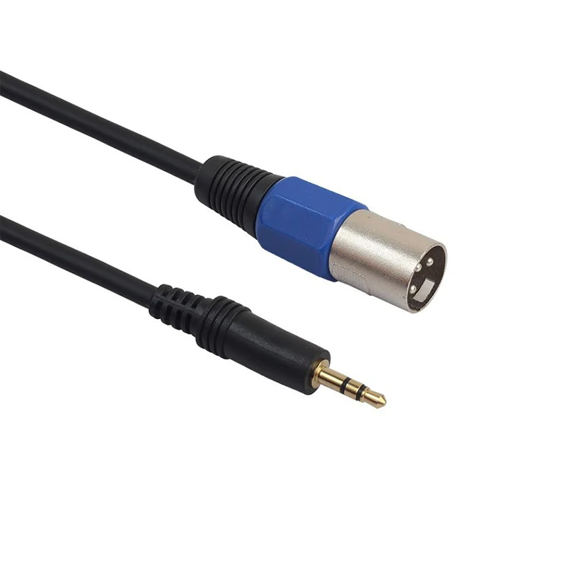 3 метра 3,5 мм стерео разъем для 3 Pin XLR Мужской микрофонный кабель аудио запись черный + синий + серебристый