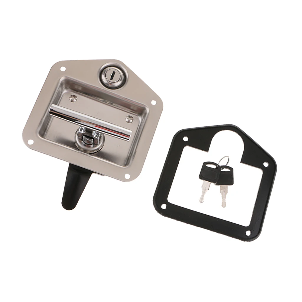 Stainless Steel RV Trailer Camper T- Handle Locking Door Lock Latch Tool Box