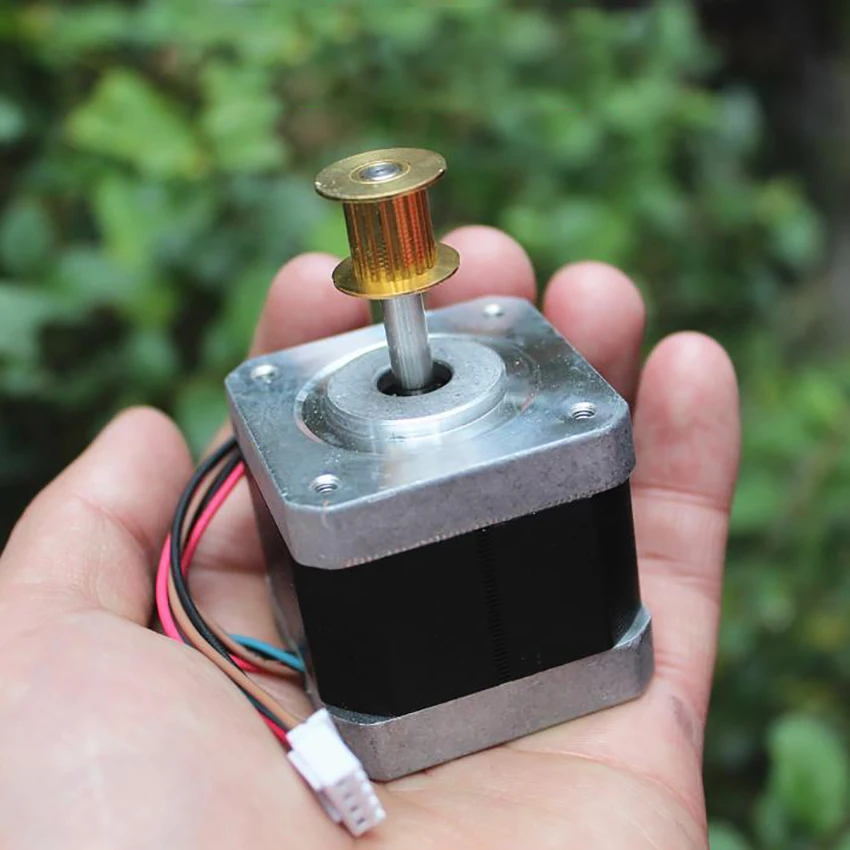 

42 Stepper Motor 2 Phase 4 Wire Stepper Motor Printer Stepper Motor with MXL Synchronous Wheel 16 Gear, Step Angle 1.8 Degree