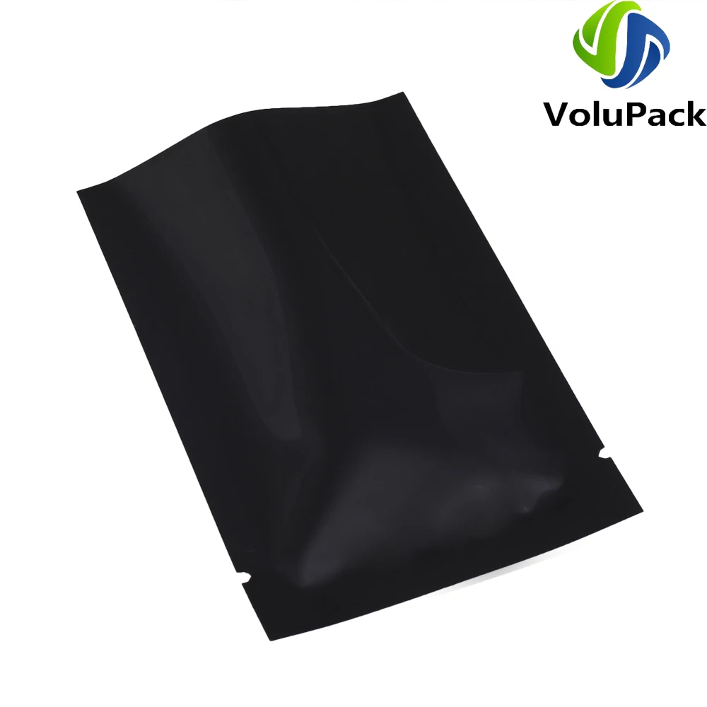Glossy Black Reusable Metallic Mylar Organizer Pouches - Smell Proof Vacuum Seal Bags