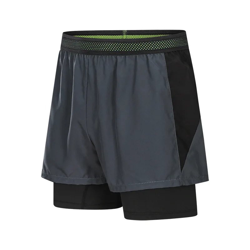 

Fitness Sports Shorts Men Running Gym Sweatpants Anti-exposure With Liner Quick-drying Breathable Shorts Elastic Training Pants