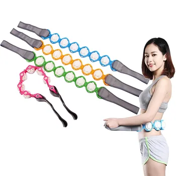 

New Style Waist Back Roller Massager Manual Rolling Ball Neck Leg Fitness Slimming Strap Rope Sports Massage Device