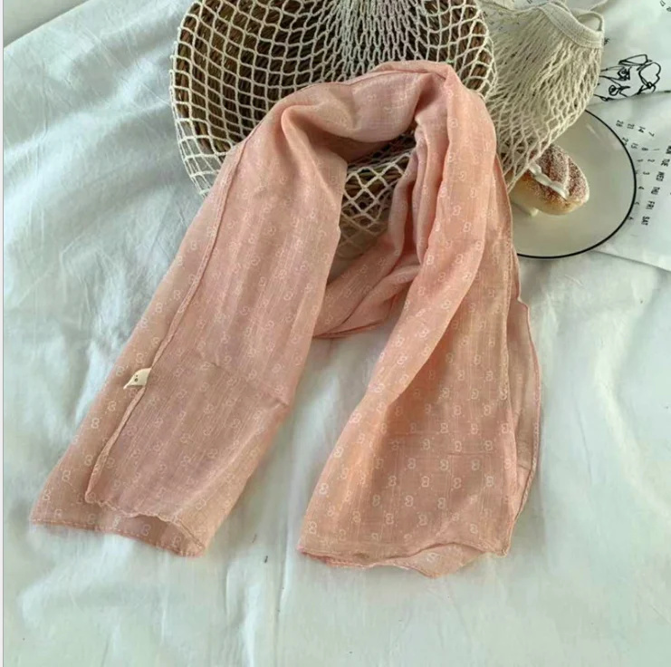 RT11 Pink Стильный Детский шарф из хлопка и льна; сезон осень-зима; корейский стиль; теплая и универсальная длинная одежда с принтом для мальчиков и девочек - Цвет: RT11 Pink