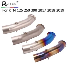 Для KTM DUKE 390 250 125 DUKE RC 390 RC390 мотоцикл мото глушитель средняя труба без застежки