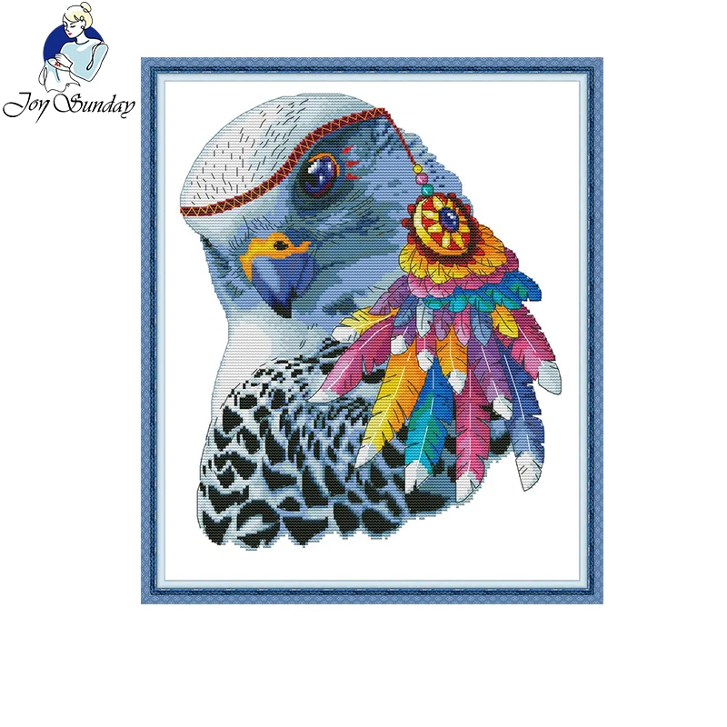 

Joy Sunday Rainbow eagle CrossStitch Embroidery Kit Printed Counted DMC 11CT14CT DIY Handmade Needlework Set For Home Decor Gift