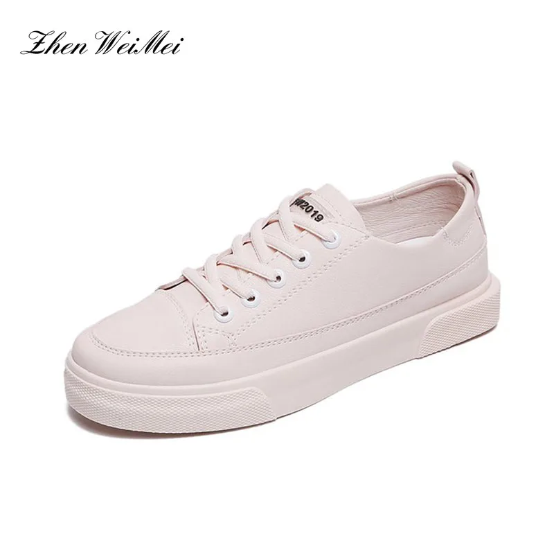 

Platform Women Casual Shoes Canvas Shoes Women New Spring Autmn Natural Genuine Leather Women Sneakers White Shoes Lace Up