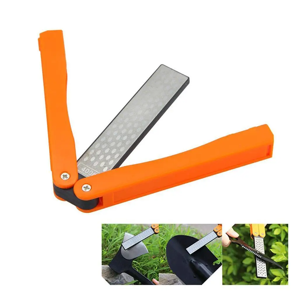 Double Sided Fold Portable Pocket Sharpener Diamond Knife Sharpening Stone Outdoor Kitchen