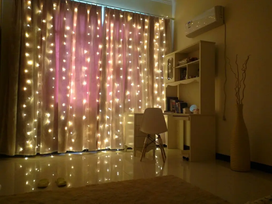 Праздник Рождество светодиодный гирлянды красочные световая завеса лампочки в виде сосулек огни витрина декоративные огни световой дождь Anc