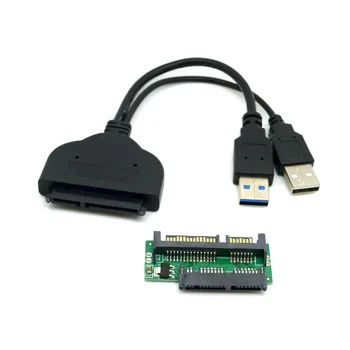 

1.8" Micro SATA SSD HDD Hard Disk Drive to 2.5" SATA Lap top Note book Adapter PCB Small USB Cable