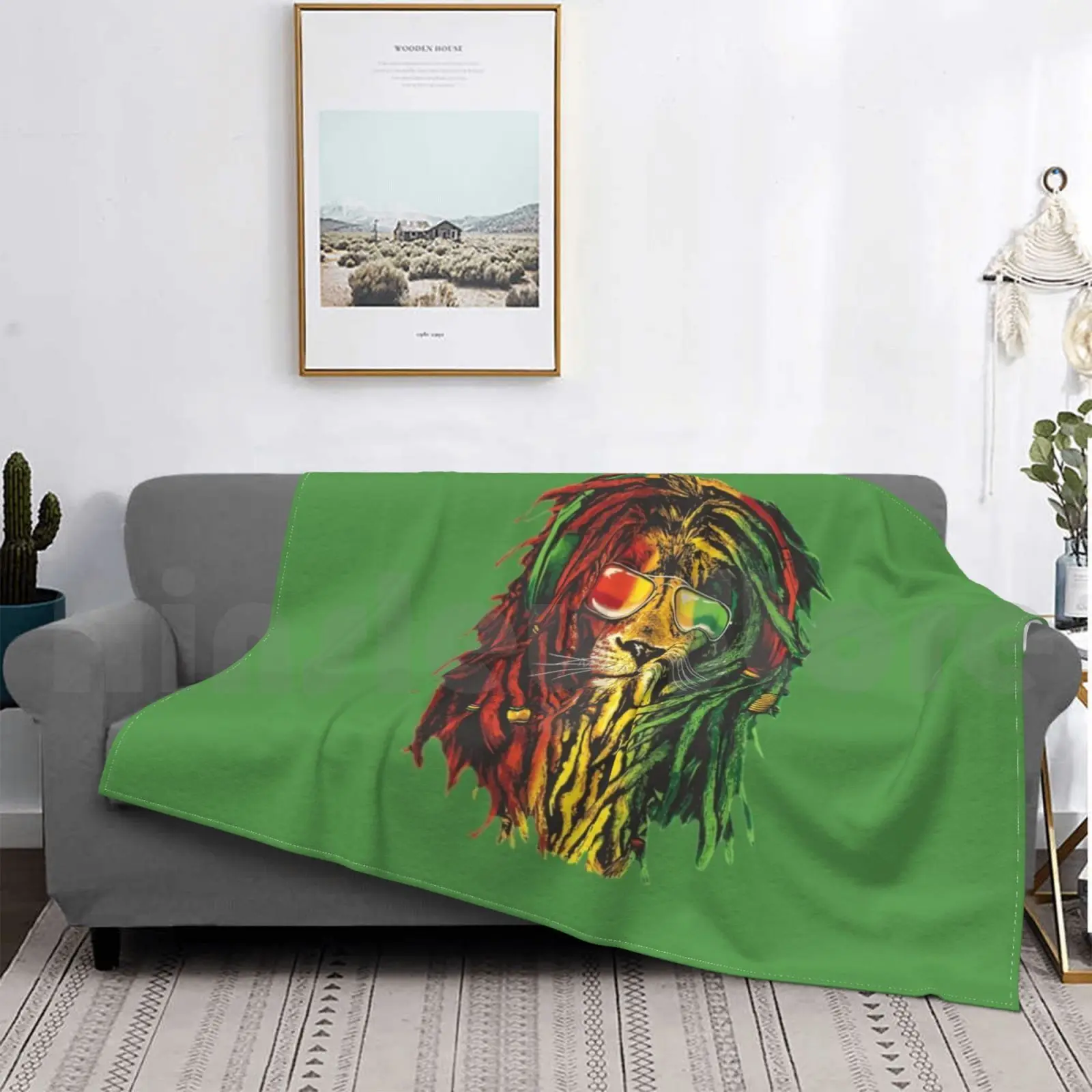 Модное одеяло Rasta Lion Art для влюбленных модные реги Лев Rastaman | Дом и сад