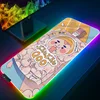 Cute Anime Gaming Mousepad RGB Pad Large Gamer Mouse Pad Big LED Computer Desk Mat Keyboard Mat XXL Mouse Carpet With Backlight