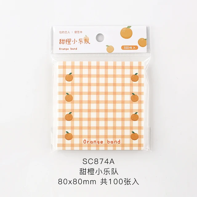 100 Sheets Sweet Fruit Grid Series Memo Pad Message Notes