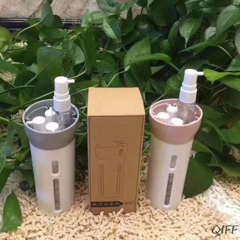 4In1 Travel Dispender Shampoo Shower Gel Empty Bottles Set Refillable Container