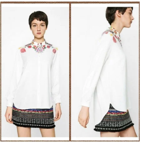 8 Espanhol ° varios Estilos Impressos e Camisas das Mulheres Emendados(1 - Цвет: 8
