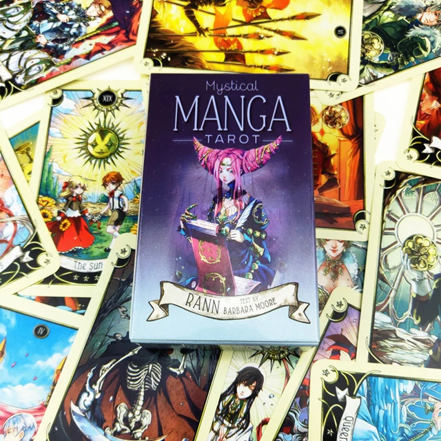 Tarot oracle card mysterious divination comics Tarot card female girl card game board game English playing cards with PDF guide Mystical Manga