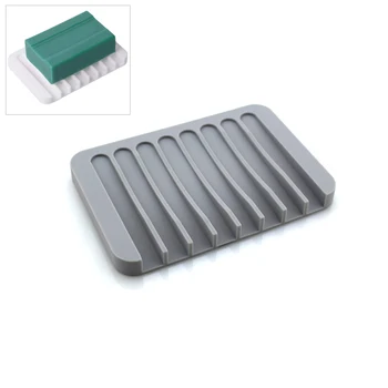 

Bathroom Silicone Flexible Soap Dishes Storage Holder Soapbox Plate Tray Drain Creative Bath Tools Soap Dish Dropshipping