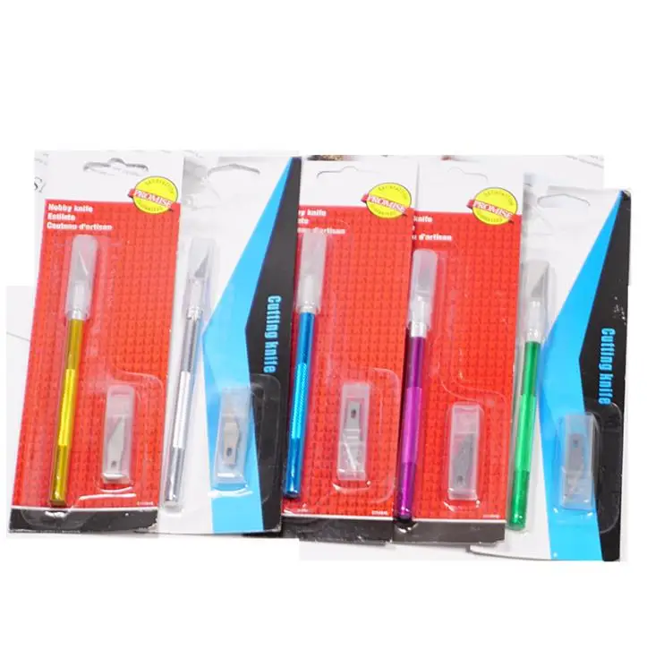 Metal Scalpel 5 Blades Knife Wood Paper Cutter Craft Pen Knives Engraving Knife DIY Repair Hand Tools Stationery Manicure Tool