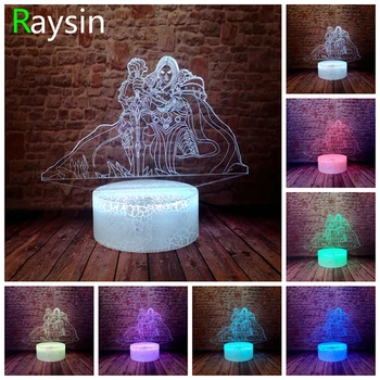 

World of Warcraft Figure Wow Frostmourne The Lich King Arthas Menethil Smart Crack Base 7 Colors Change LED Night Light Gifts