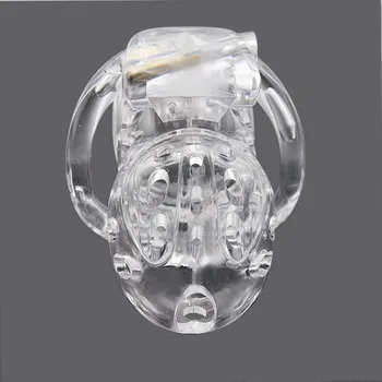 E-Stimulation Chastity Cock Cage Electric Shock Plastic Cage Penis Ring Ball Lock Electro BDSM Restraint Sex Toys for Man 4