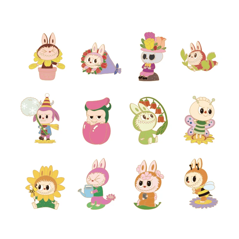 POP MART The Monsters flower elves металлический значок глухая коробка Случайная подарок