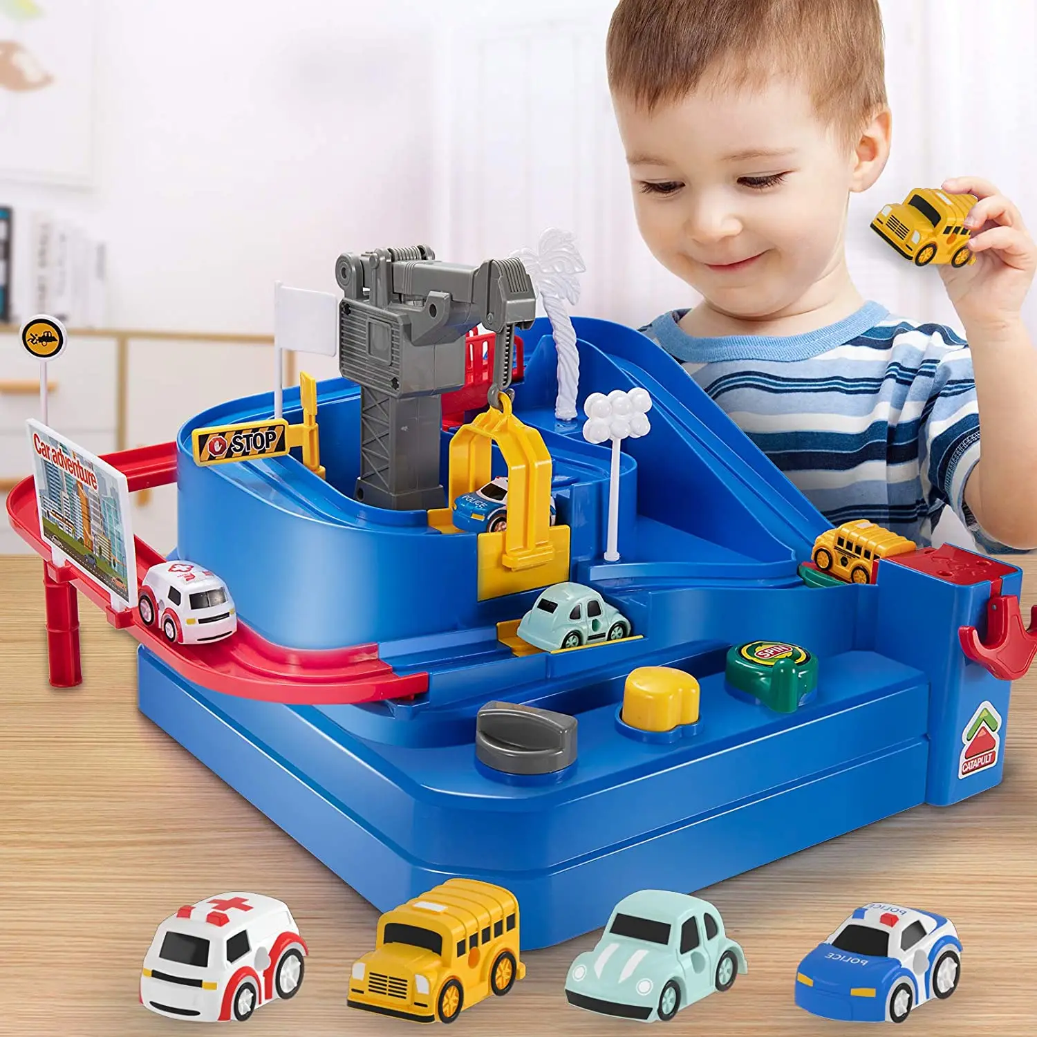 Pista mágica Flexible para niños, coches de juguete, juegos de aventura, riel fundido a presión, coche de carreras en miniatura, tren educativo