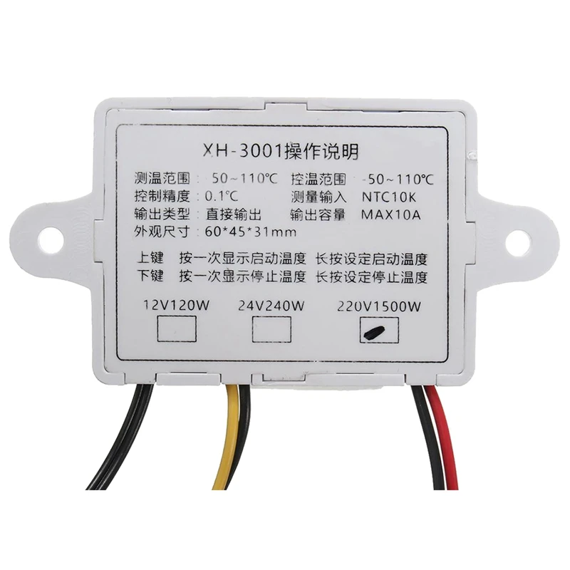 3Pcs 220V 10A Digital LED Temperature Controller Thermostat Control Switch Probe
