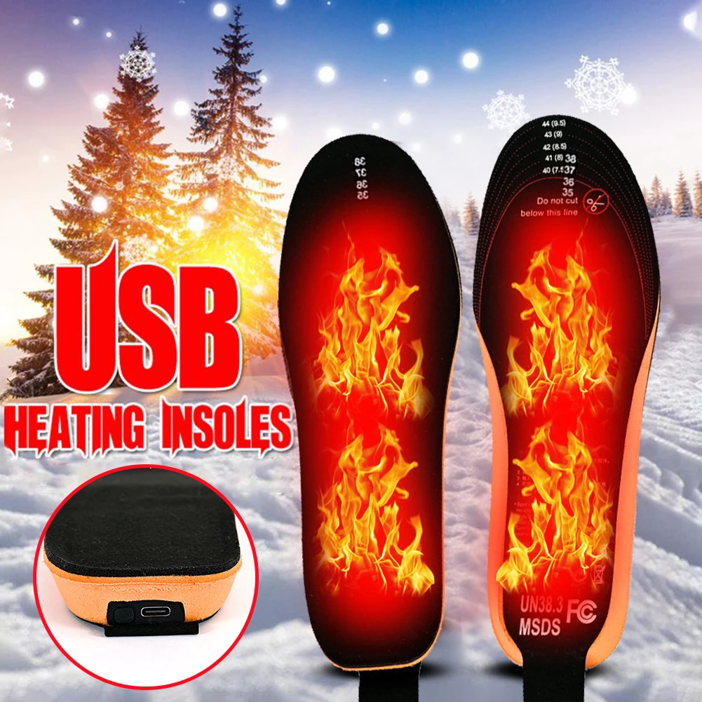 USB Heated Shoe Insoles Sole Foot Winter Warmer Feet Shoes Pad Remote Control 
