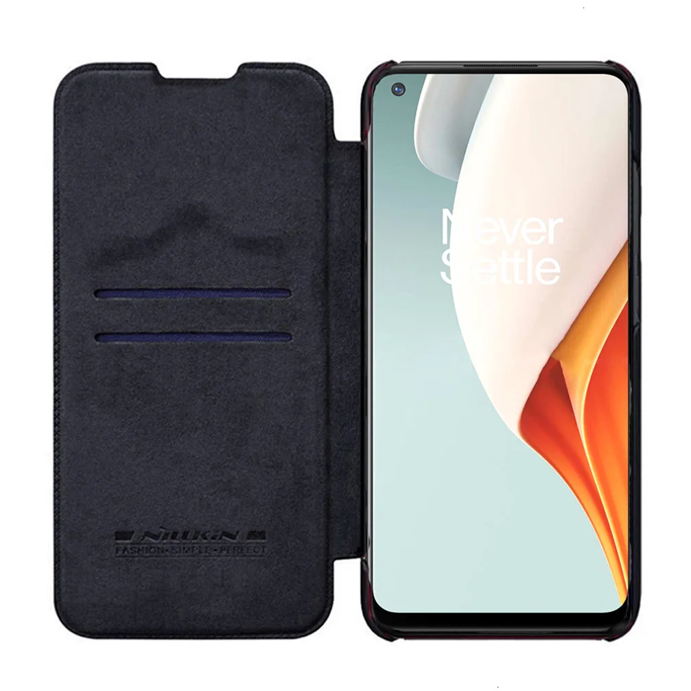For OnePlus Nord N100 Flip Case Cover Nillkin Qin Vintage Leather Card Pocket Flip Cover For One Plus Nord N10 5G Phone Bag