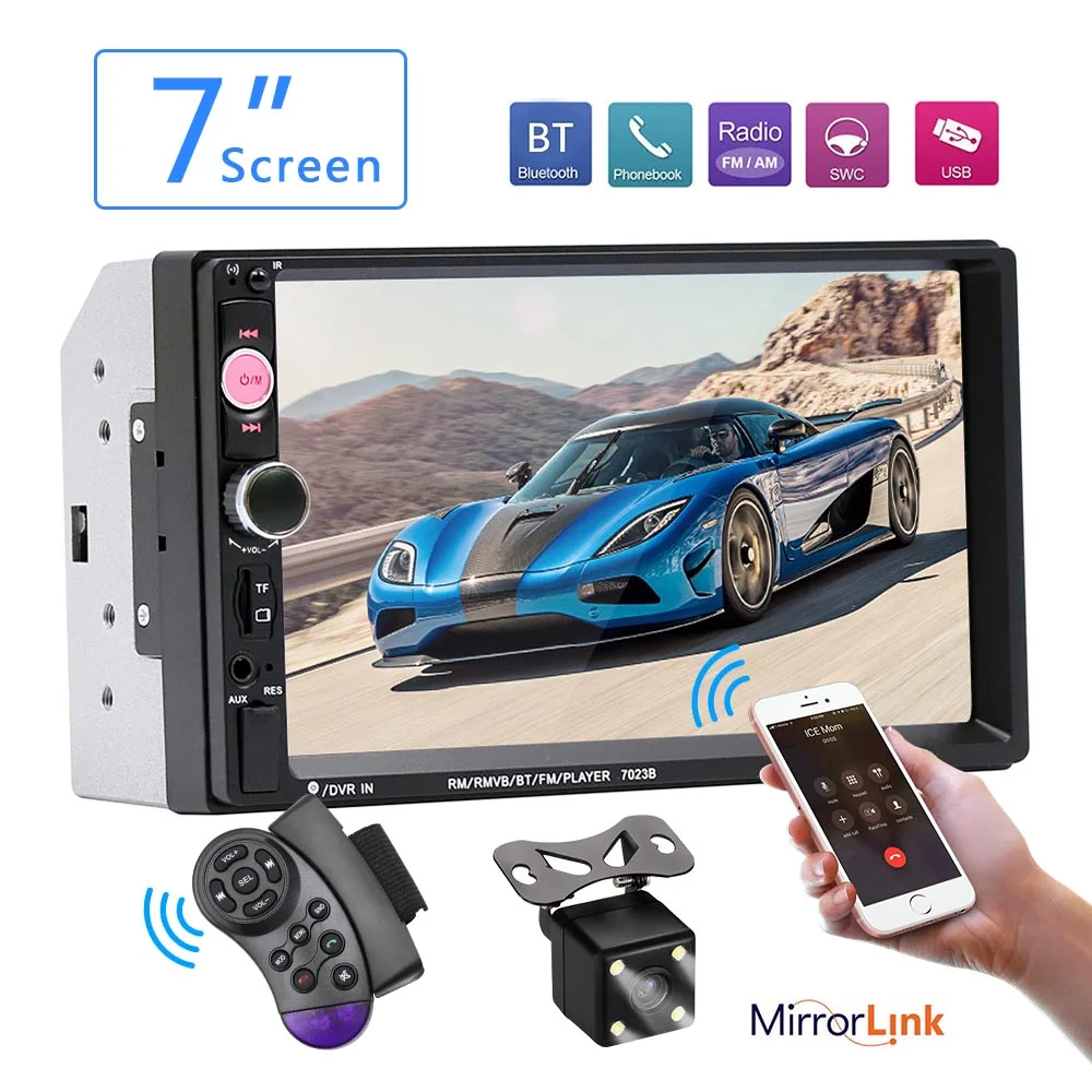 

Mp5 Player Autoradio 7'' Car Bluetooth Radio 2 Din Touch Audio Stereo Auto Reverse Image Mirrorlink TF/AUX