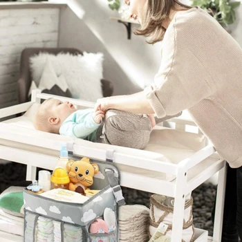 

Multifunctional Baby Bed Storage Organizer Polyester Hanging Bag Nursery Organizer Diaper Bedside For Rails Dorm Rooms