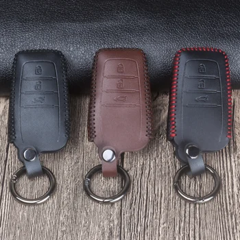 

Leather Car Remote Key Fob Shell Cover Case For Toyota Corolla Avensis Verso RAV4 Land Cruiser Camry Auris Prius Hilux Fortuner