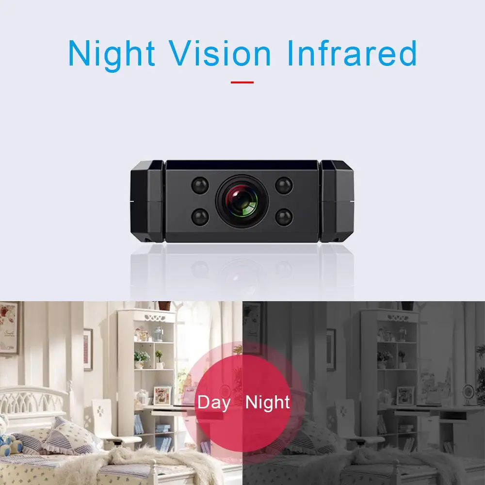 Graus de Ângulo e Visão Noturna para Proteção do Bebê Cuidados com o Bebê Md90s com Wi-fi Câmera com 180 Mini Câmera Gravador Hd1080p dv - Image 4