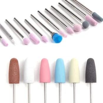 

6pcs Silicone Nail Drills Bits Stone Ceramic Milling Corundum Cutters Brush Electric Machine Rotary Burr Polish Manicure Tool