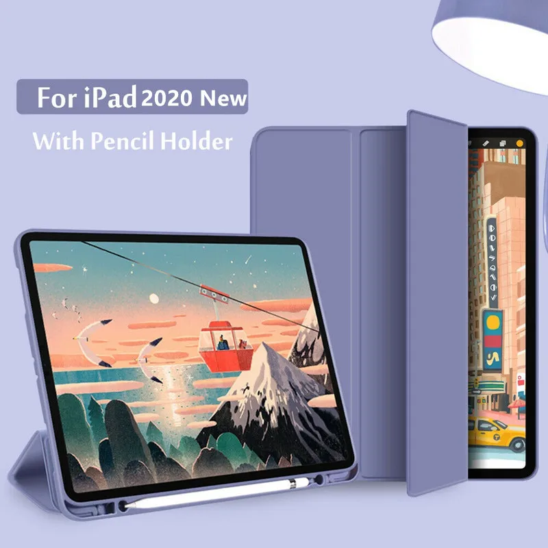 Для планшетов iPad с карандаш держатель Чехол для Pro 12 9 11 10 2020 Air 4 1 2 Mini 5 6 7th 6th 5th 8th