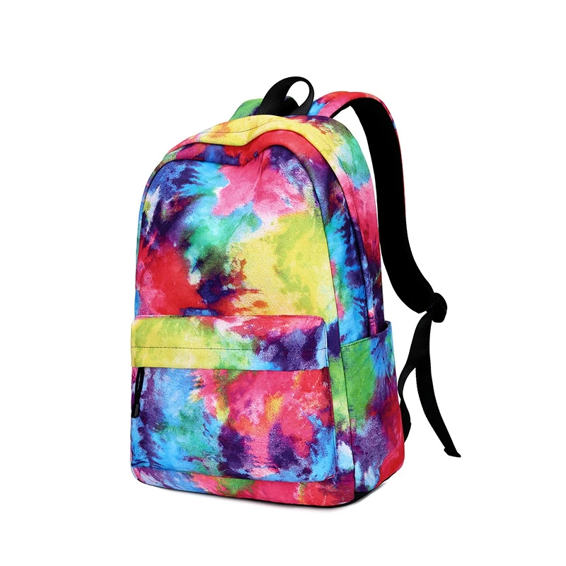 

Women Teenage Backpack Girls Nylon School Bags Casual Large Capacity Rainbow Color Travel Bags