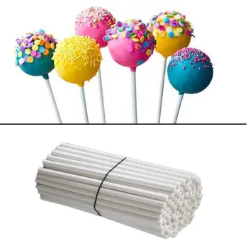 

100pcs white paper sticks can be used to make chocolate cake lollipop candy molds, which are also ideal for handicrafts
