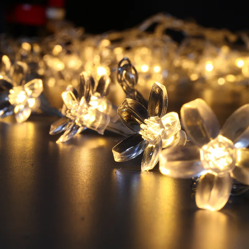 

LED Colored Lamp Flashing Light String Lights Cherry Blossom Peach Blossom Lamp Waterproof Christmas New Year Holiday Stars 5 M