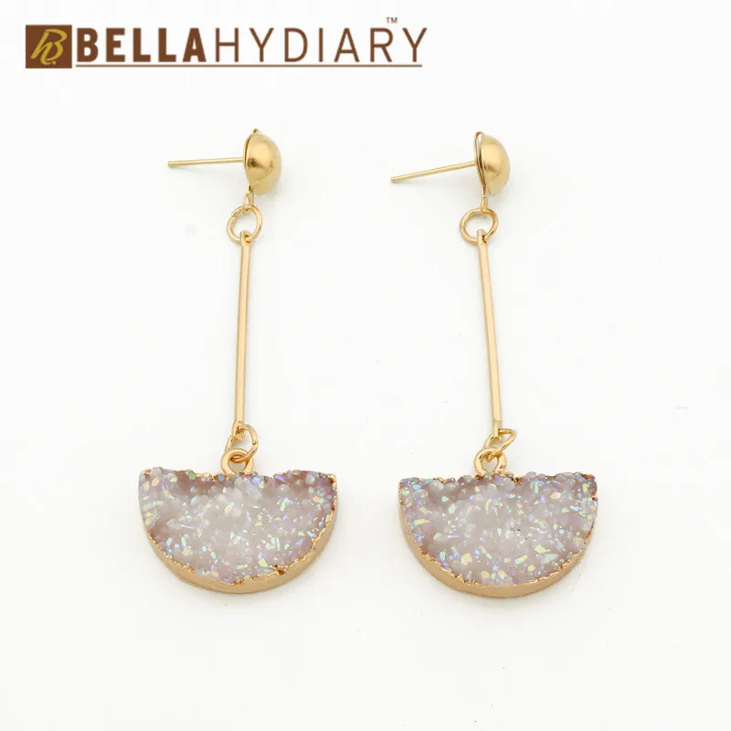 1druzy earrings jewelry Ohrringe bijoux earings earring earing pendientes brinco big earrings vintage jewelry wedding earrings geometric earrings long earrings gifts for women resin earrings korean earrings