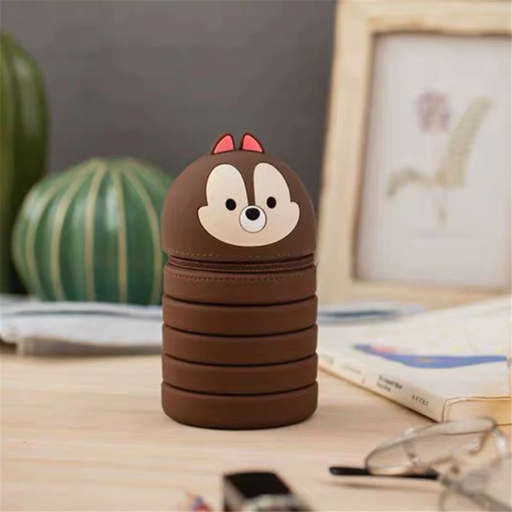 106043 Q UNCLE Decompression Pen Holder Honeymoon Cosmetic Bag Portable Cosmetic Key Storage Tube Zipper Pouch Silicone Makeup Case - Цвет: 106043
