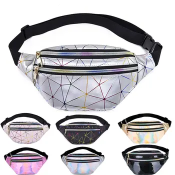 

Phone Pouch Bag Women Hot Sale Waist Packs 2020 New Laser Chest Bag Chest Belt Bag Fanny Pack Geometric Fashion Waist Bags