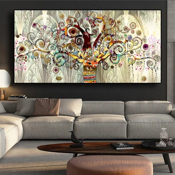 

Landscape Tree of Life By Gustav Klimt Wall Art Canvas Scandinavian Posters and Prints Modern Wall Art Picture for Home Decor
