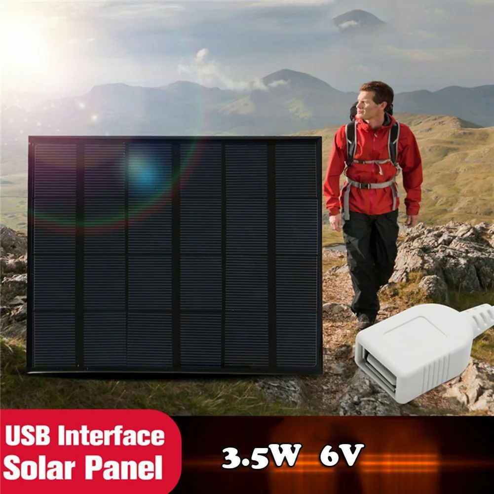 

Solar Panel System Charger 3.5W 6V Charging for Mobile Phone Power Bank Camping DTT88