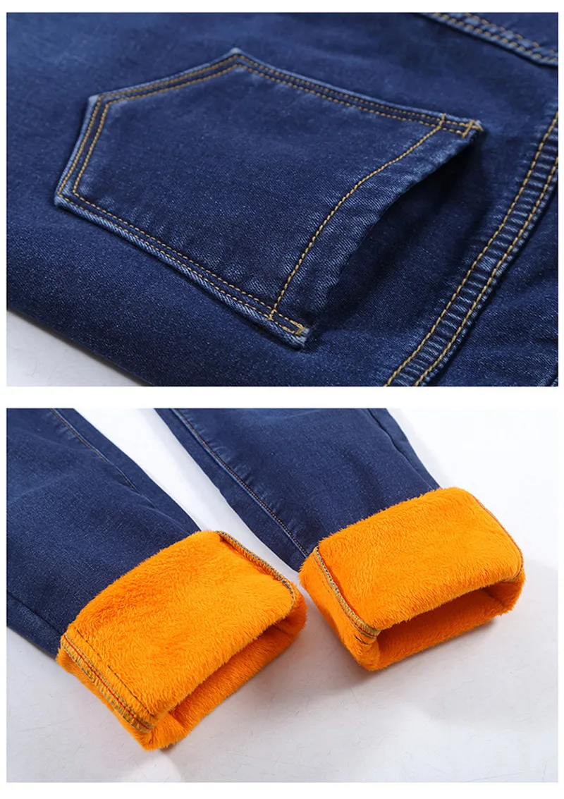 High Wiast Gold Fleece Jeans Women Sexy Stretch Thicken Jean Skinny Denim Pencil Pants Warm Jean Plus Size Streetpant P9179