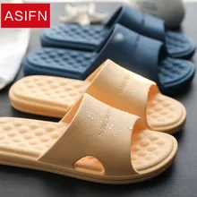 ASIFN/мужские тапочки; Летние массажные шлепанцы для ванной; мужские и женские домашние Нескользящие сандалии для душа с мягкой подошвой; sepatu pria