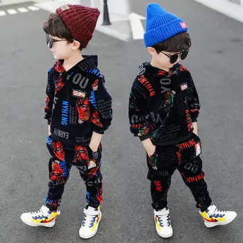

Children Clothing 2020 Autumn Winter Toddler Boys Clothes Fashion Print Letter Outfit Kids Clothes Suit Costume For Boy Clothing