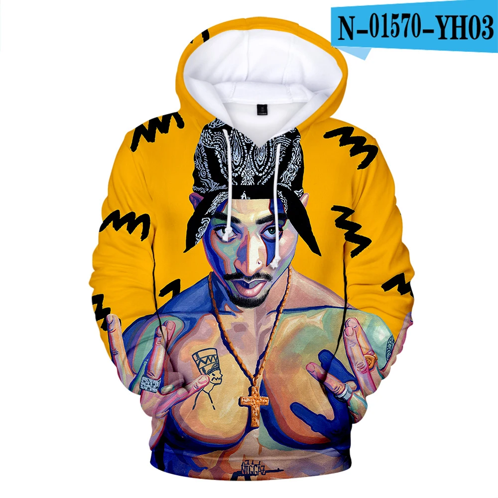 3D Рэппер 2Pac 3D толстовки мужские/женские хип хоп Harajuku с длинным рукавом теплая уличная одежда Популярные 2Pac мужские толстовки - Цвет: 3D